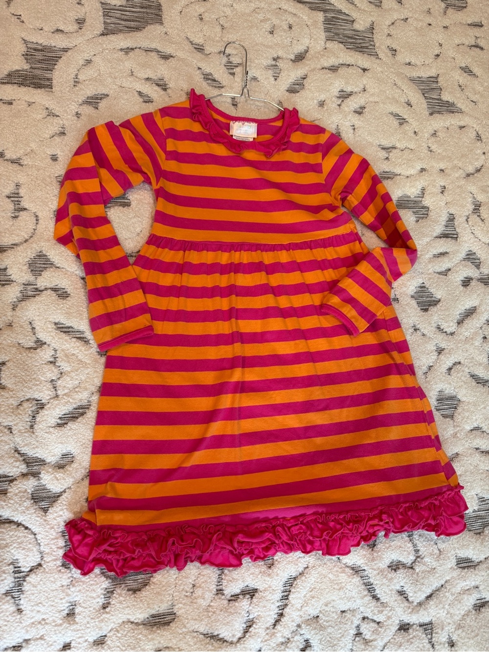 Southern Tots girls size 10 pink/orange ruffle dress